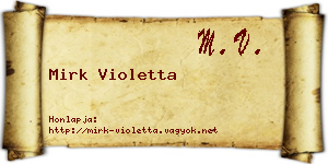 Mirk Violetta névjegykártya